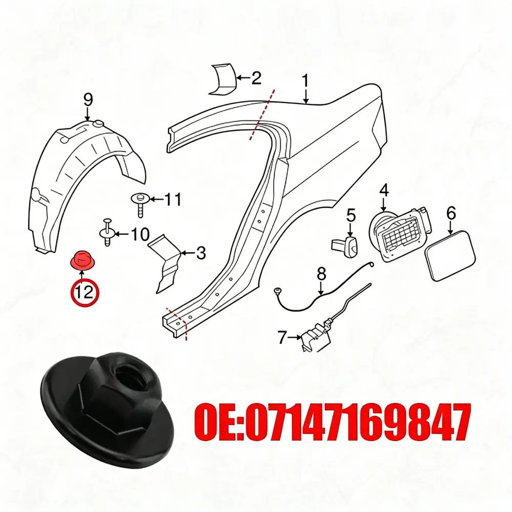 7147169847 Bumper Clip - BMW — product photo 3 of 4 — aftermarket auto part by MotiveCrate