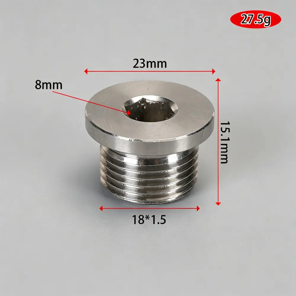 M18 x 1.5 Stainless Steel Transmission Drain Plug with Seal — product photo 2 of 4 — aftermarket auto part by MotiveCrate