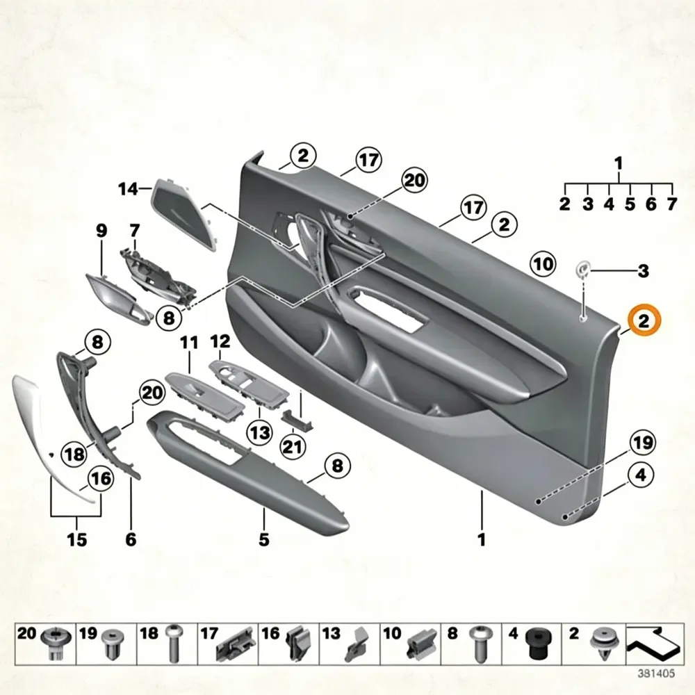 MINIR55R52R58R59PACE Door Panel Trim Clip - BMW / MINI — product photo 3 of 4 — aftermarket auto part by MotiveCrate