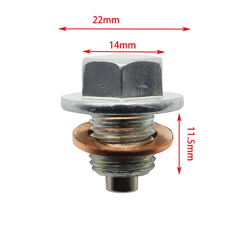 M12 x 1.25 Magnetic Oil Drain Plug - Toyota Camry/RAV4 | M12X1.25-MAG — product photo 2 of 5 — aftermarket auto part by MotiveCrate