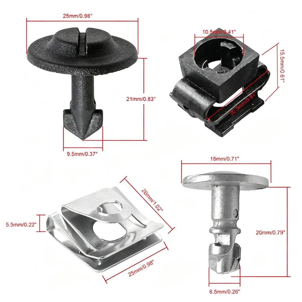 8D0805121 Screw & Spring Clip - Audi — product photo 1 of 5 — aftermarket auto part by MotiveCrate