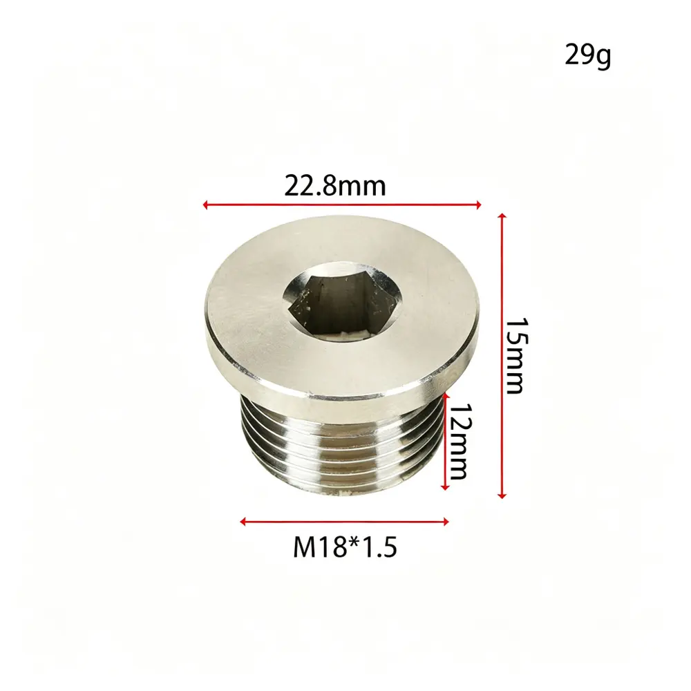 M18 x 1.5 Stainless Steel Oil Drain Plug | M18X1.5-SS — product photo 2 of 4 — aftermarket auto part by MotiveCrate