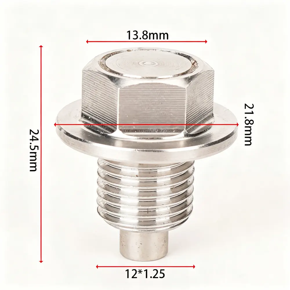 M12 x 1.25 Stainless Steel Magnetic Drain Plug - Toyota/Lexus | M12X1.25-SS-MAG — product photo 2 of 4 — aftermarket auto part by MotiveCrate