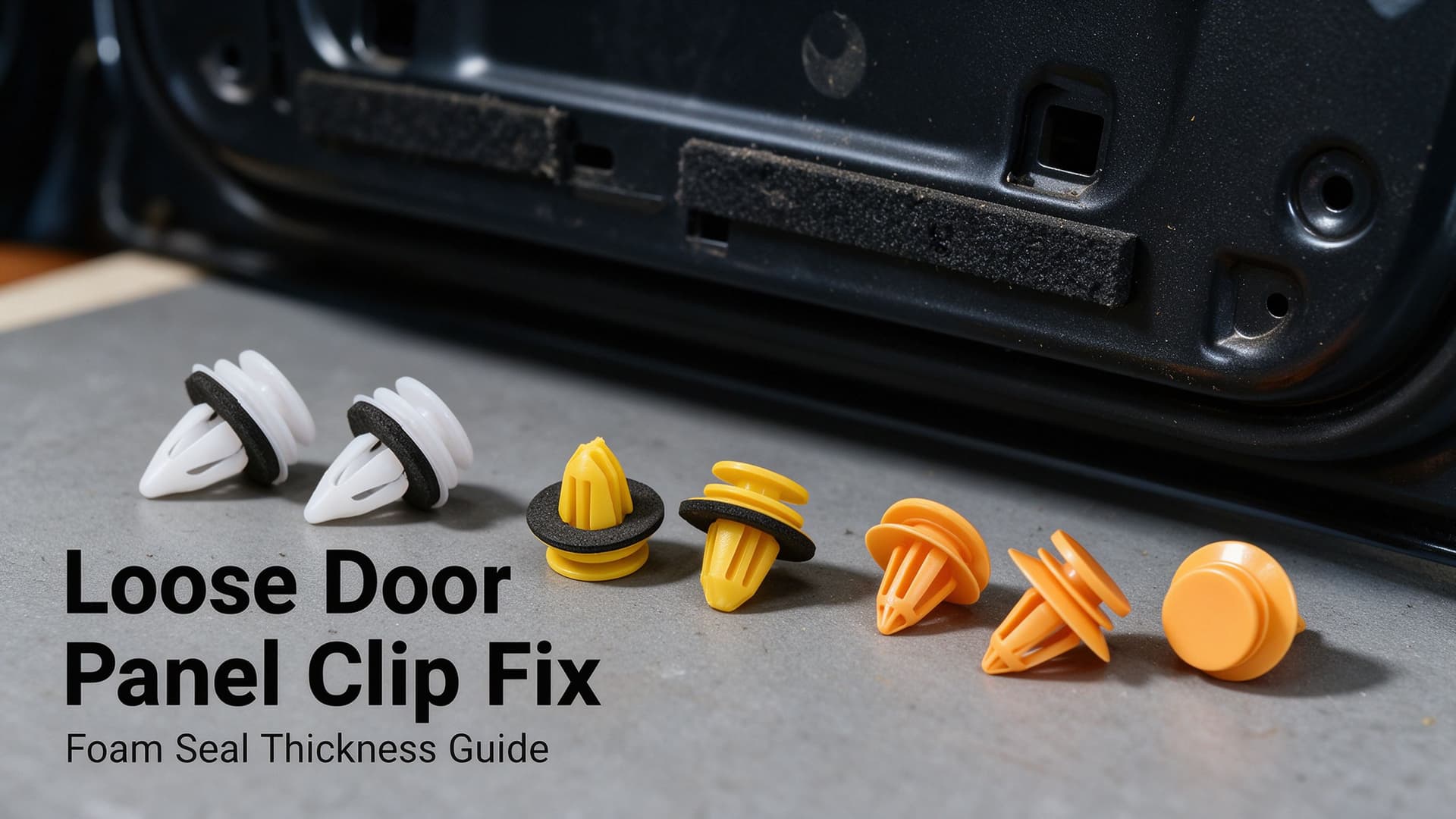 Loose door panel clip diagnosis and foam seal thickness guide by MotiveCrate