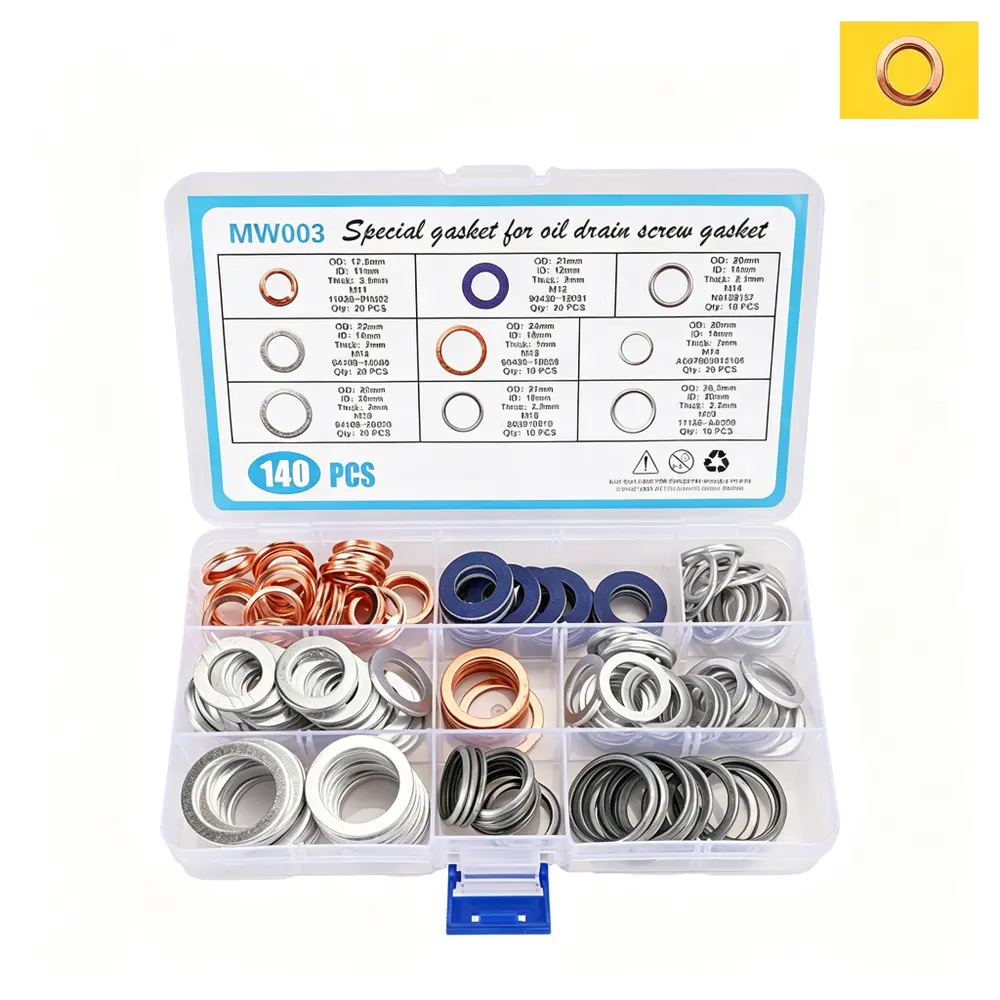 140-Piece Oil Drain Plug Gasket Assortment Kit | 140PC-GASKET-KIT — aftermarket auto part by MotiveCrate